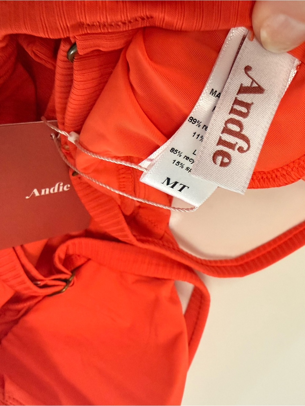 NWT Andie One-Piece Swimsuit in Bright Orange/Red- Medium Tall - Picture 4 of 11